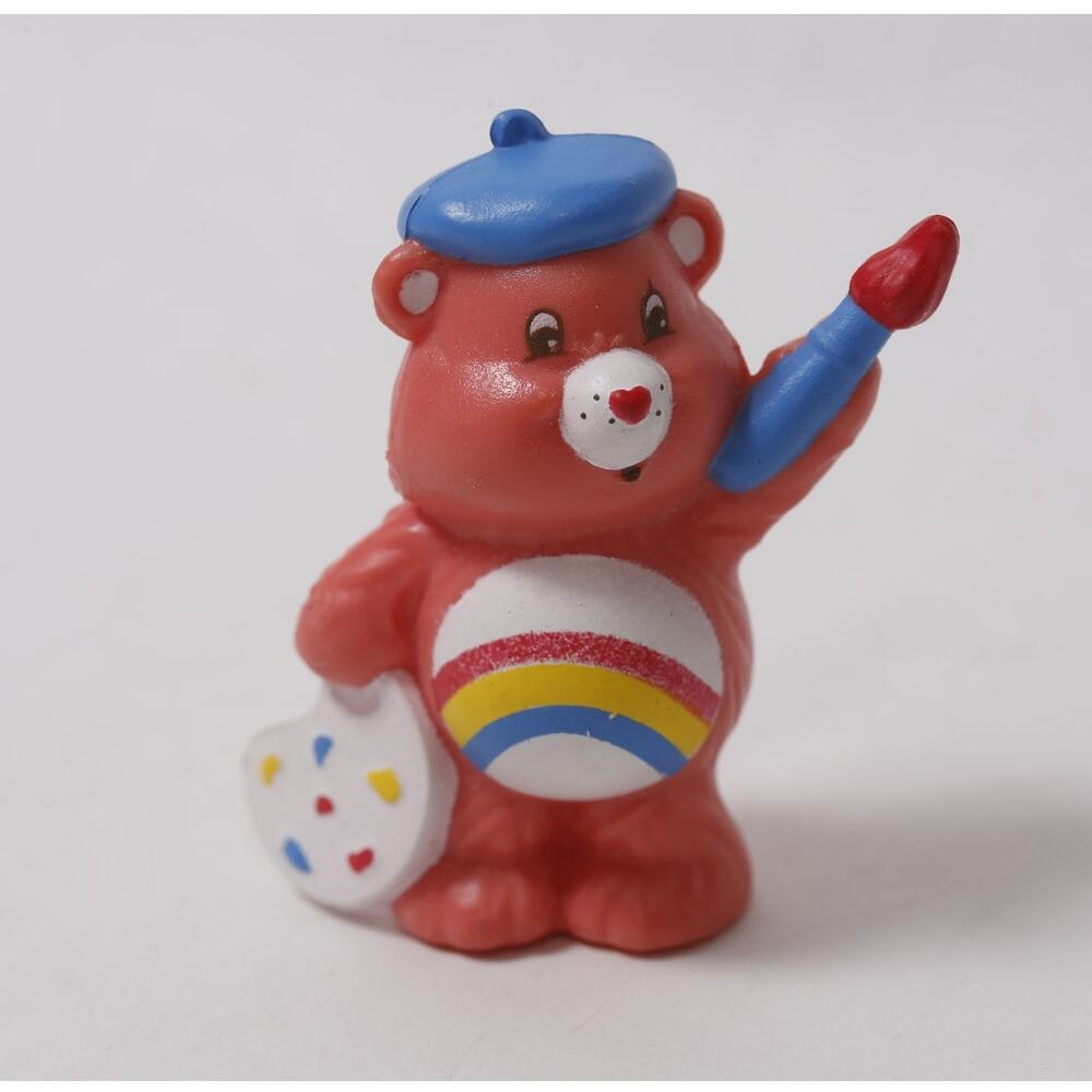 1984 Care Bears Cheer Bear Artist Vintage Toy Figurine ~ 260817-WH 1014